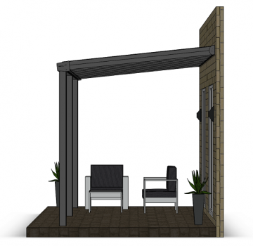 Preview: Überdachung mit VSG 8,76 mm matt, 7 x 2,5 m